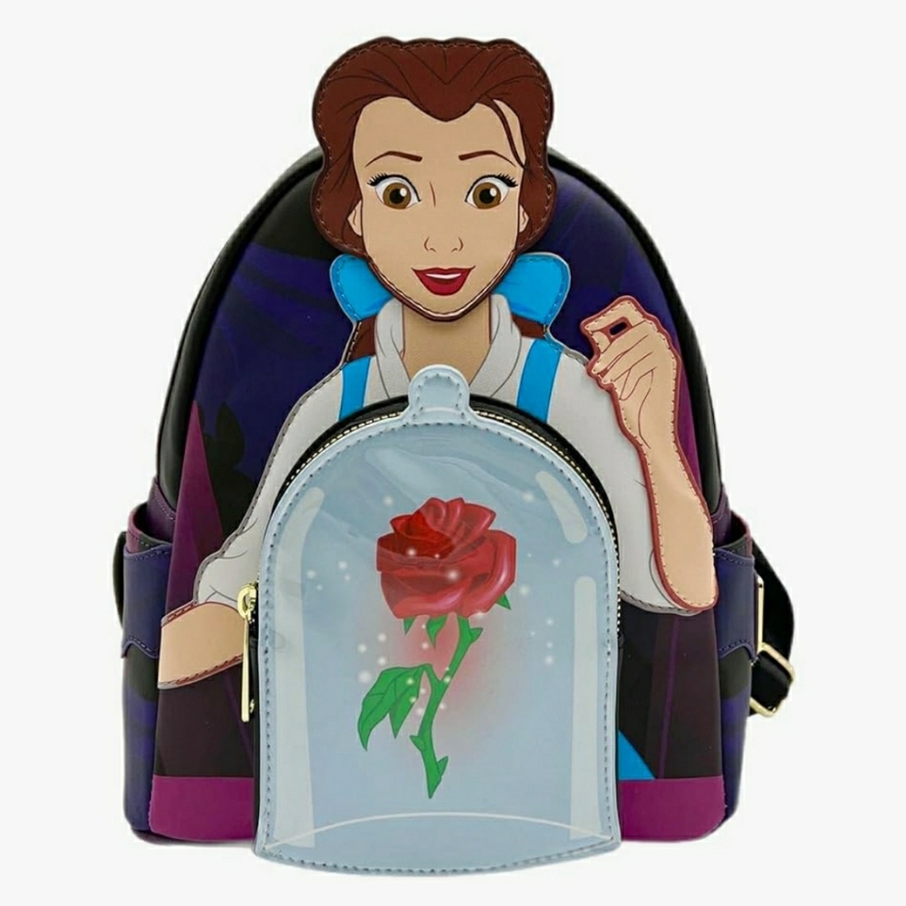 (RARE) ⚘NWT Loungefly Belle Rose Enchanted Loungefly - Purple and Blue - NWT